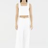 Women The Editor's Market Pants | Mabel Linen Mid-Rise Wide Leg Pants White