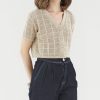 Women The Editor's Market Tops | Adelisa Crochet Top Taupe