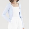 Women Palette Tops | Drena Crop Cardigan Baby Blue