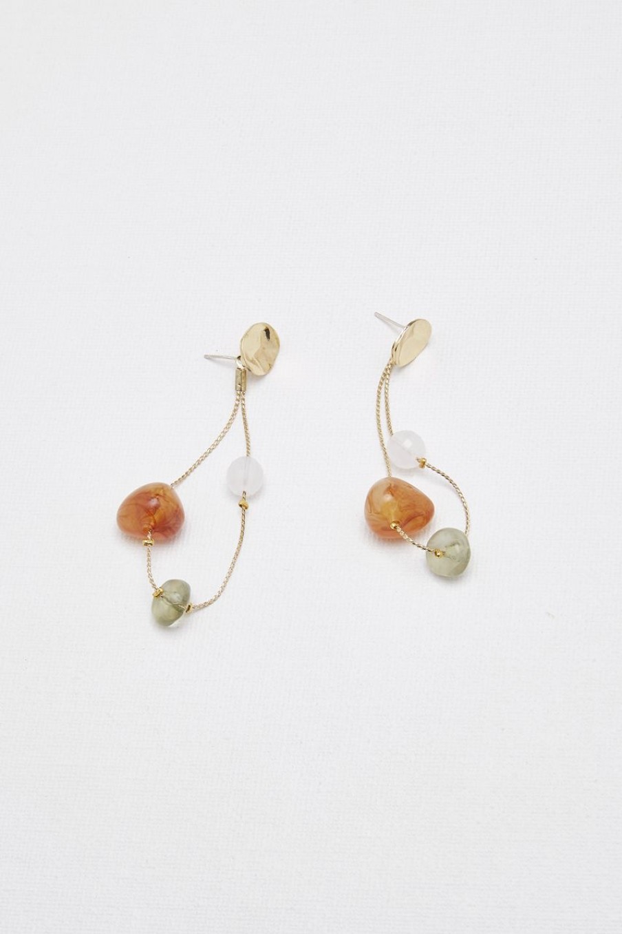 Women Afterall Earrings | Elisa Drop Earrings Gold/Orange