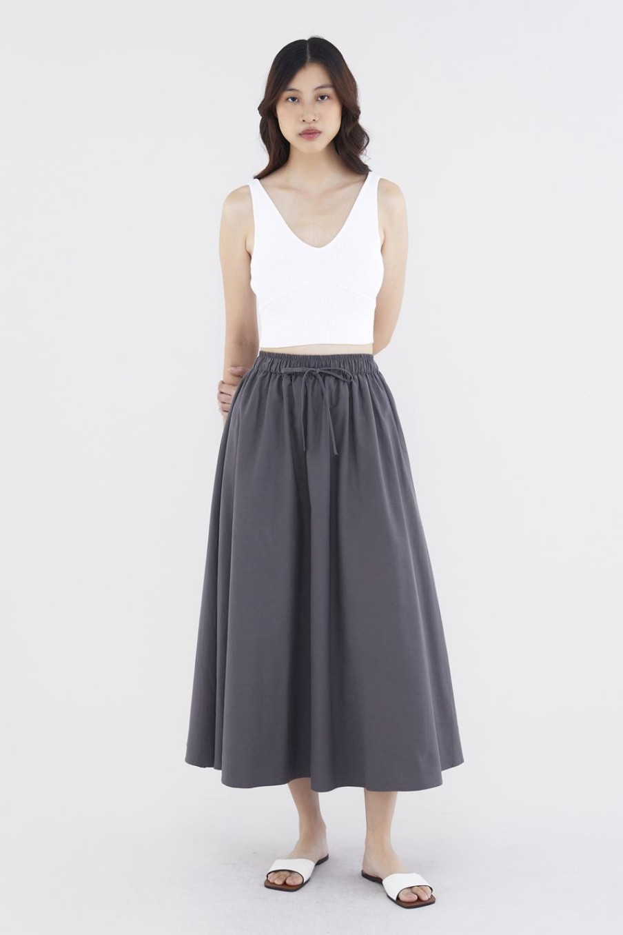 Women The Editor's Market Skirts | Dellis Drawstring Skirt Shadow