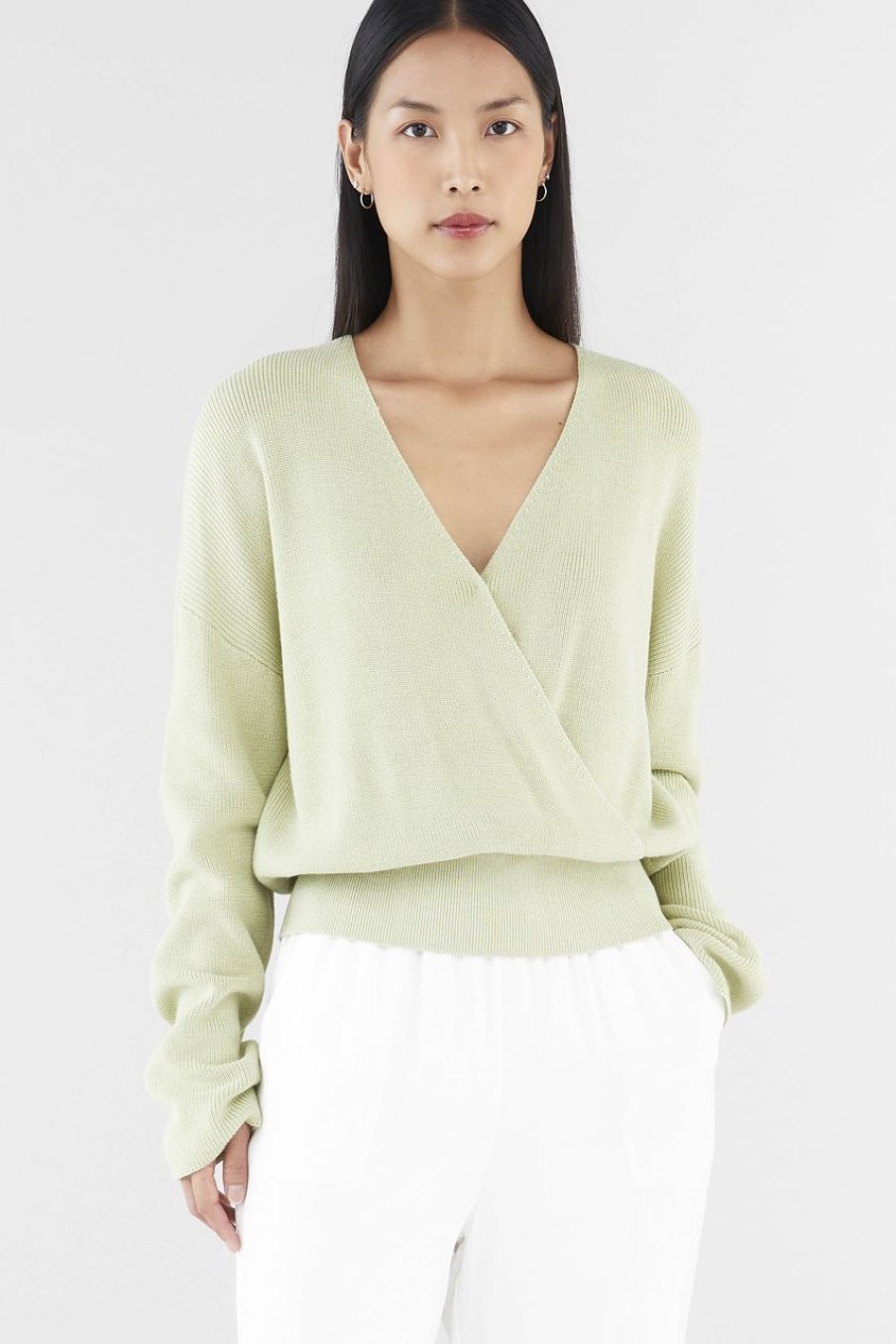 Women The Editor's Market Tops | Elayne Wrap Knit Blouse Lotus