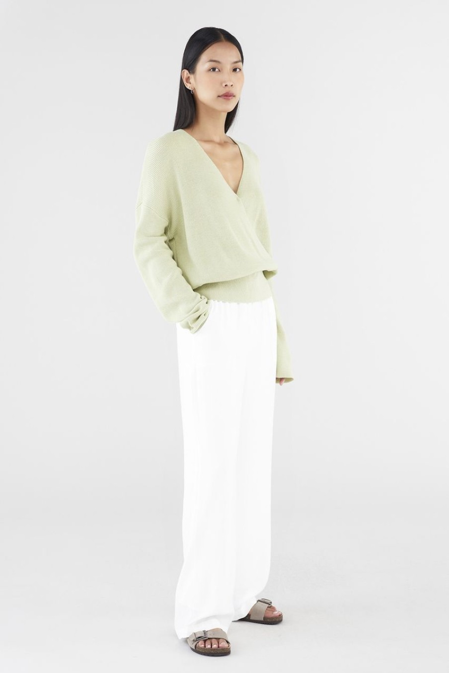 Women The Editor's Market Tops | Elayne Wrap Knit Blouse Lotus