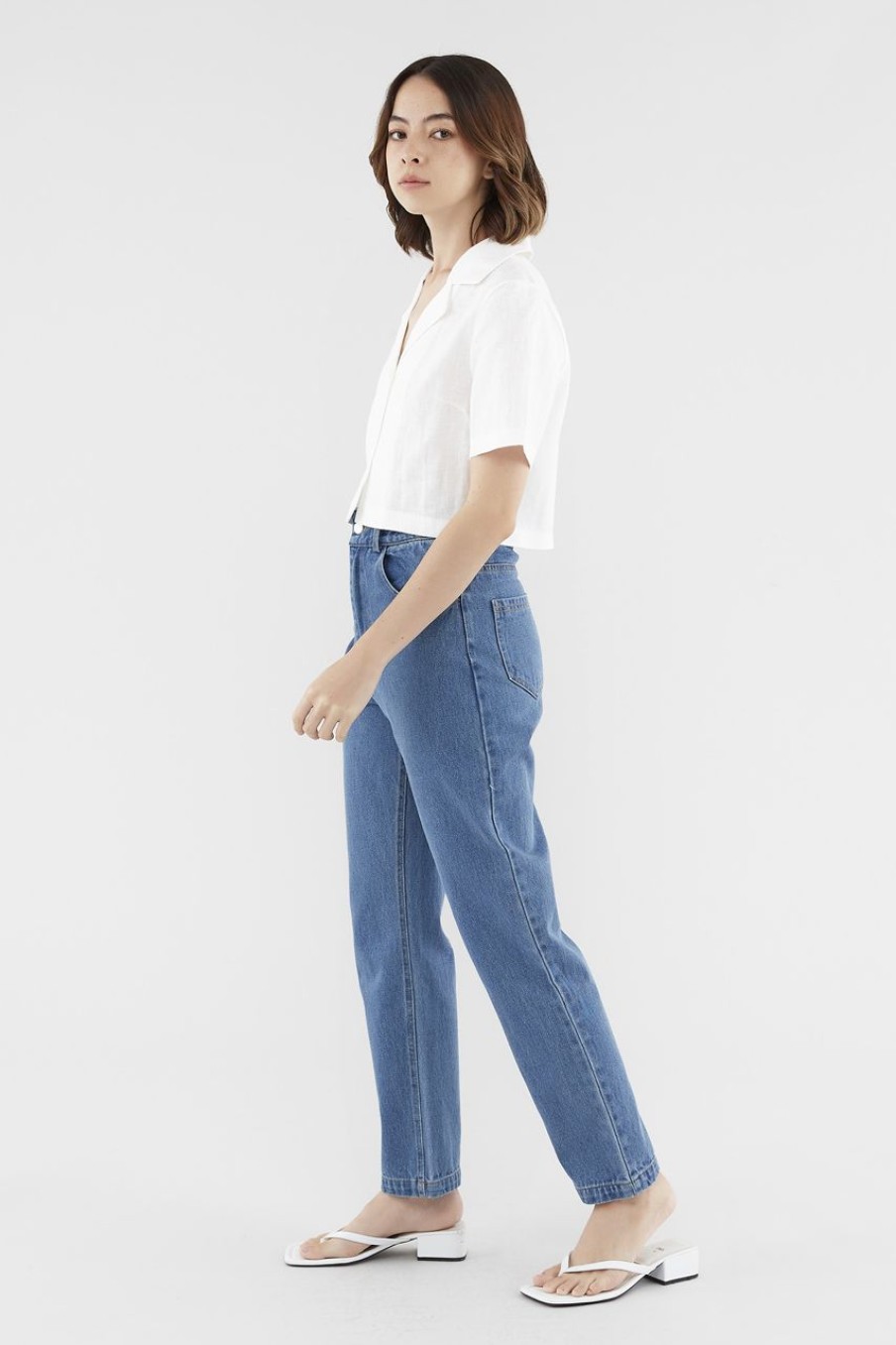 Women The Editor's Market Jeans | Shiloh Mum Jeans Denim Blue