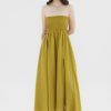 Women The Editor's Market Dresses | Rylene Linen Shirred Tube Dress Ochre