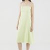 Women The Editor's Market Dresses | Penelope Linen Back-Tie Dress Pistachio