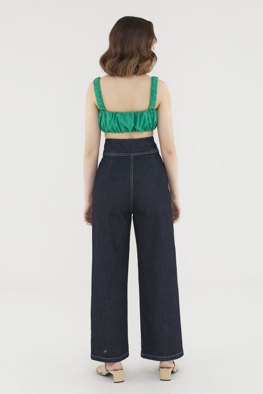 Women The Editor's Market Tops | Willow Bubble Crop Top Lush Green