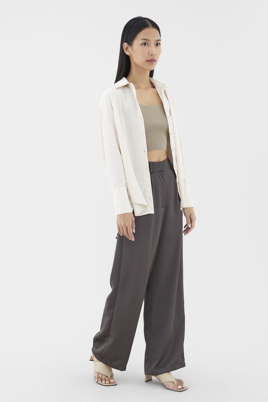 Women The Editor's Market Pants | Blair Wide-Leg Pants Cedar