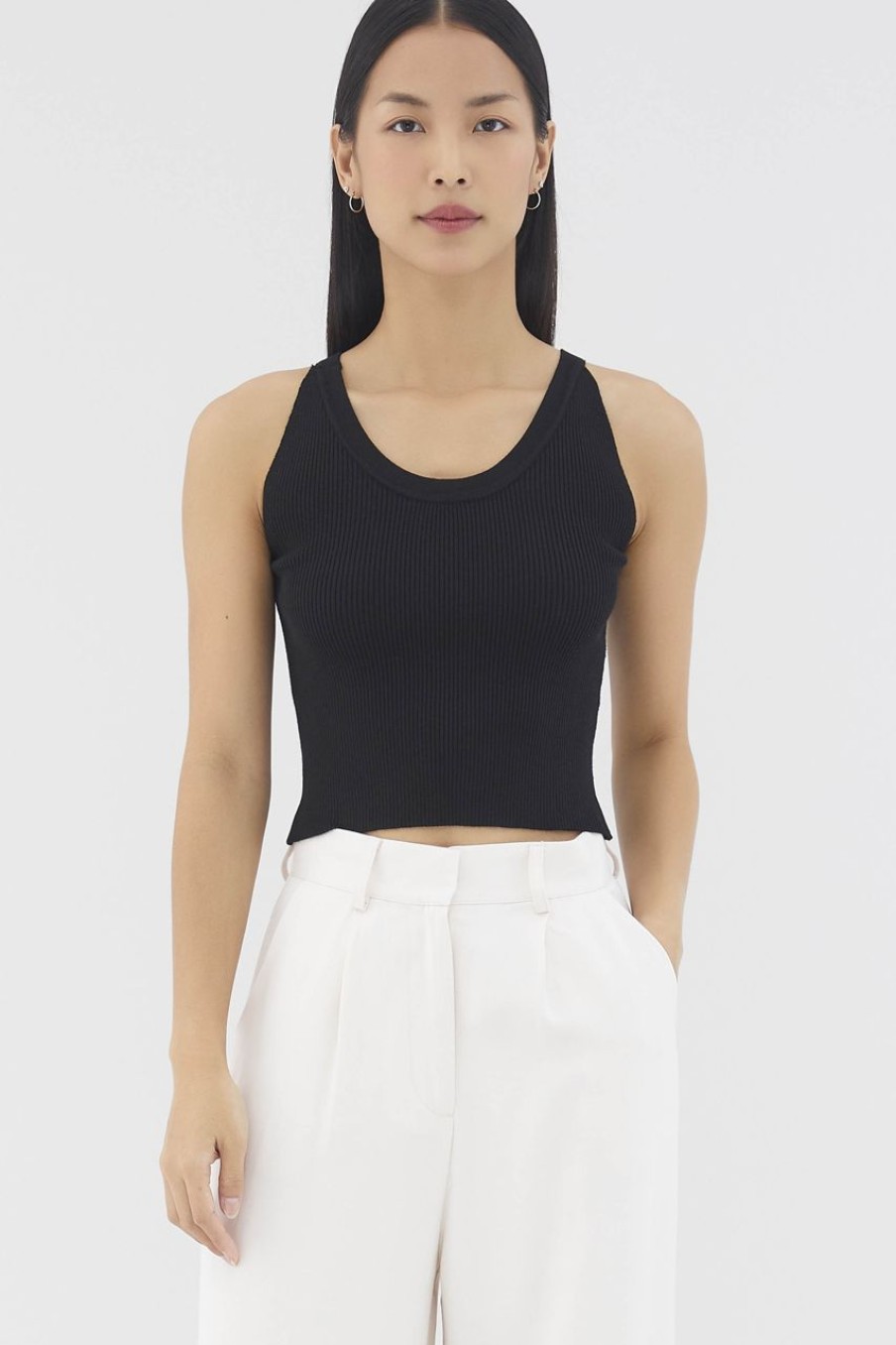 Women The Editor's Market Tops | Carmen Halter Tank Black