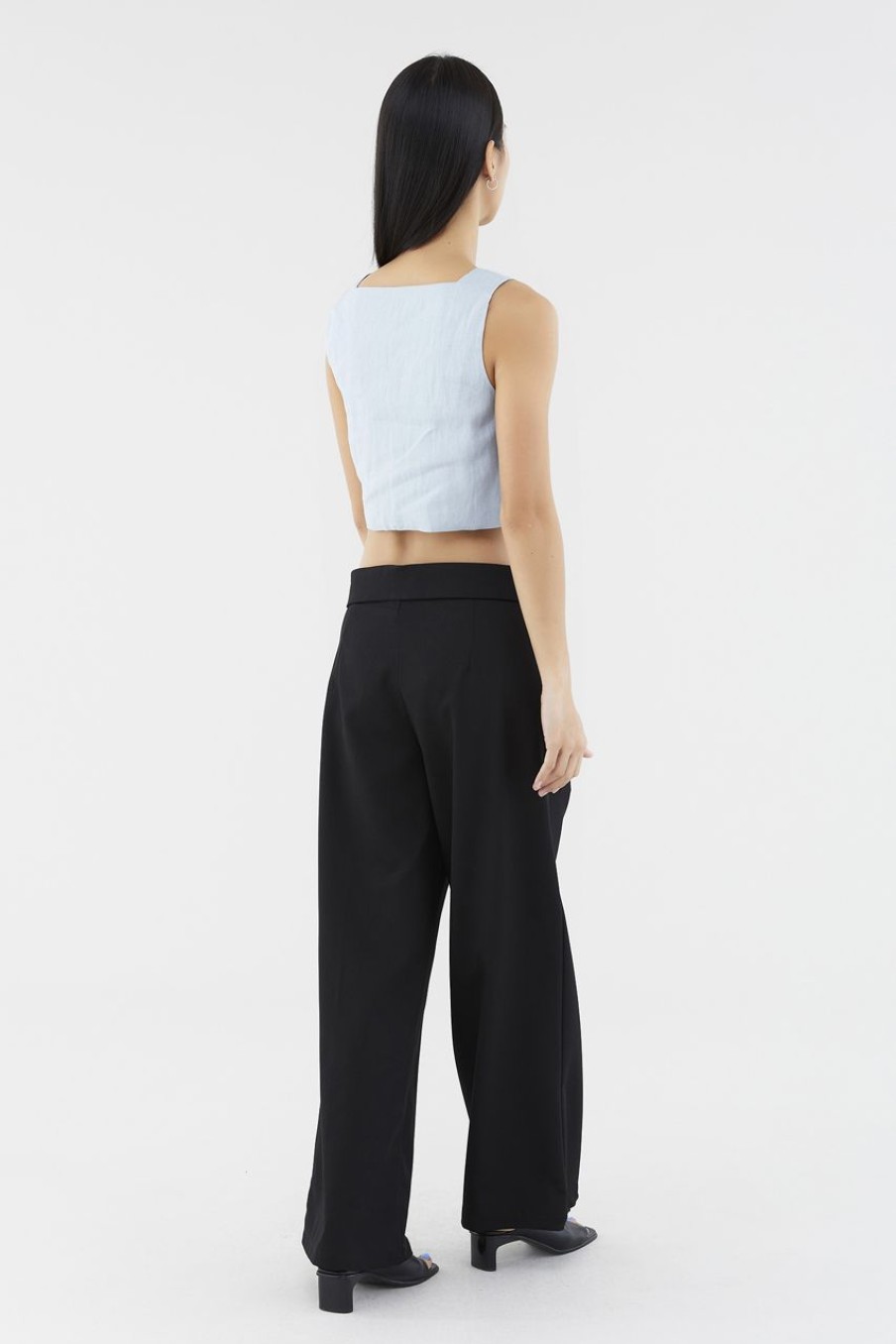 Women The Editor's Market Pants | Henrik Low-Rise Wide Leg Pants Black