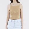 Women The Editor's Market Tops | Jeminic Square Knit Tank Camel