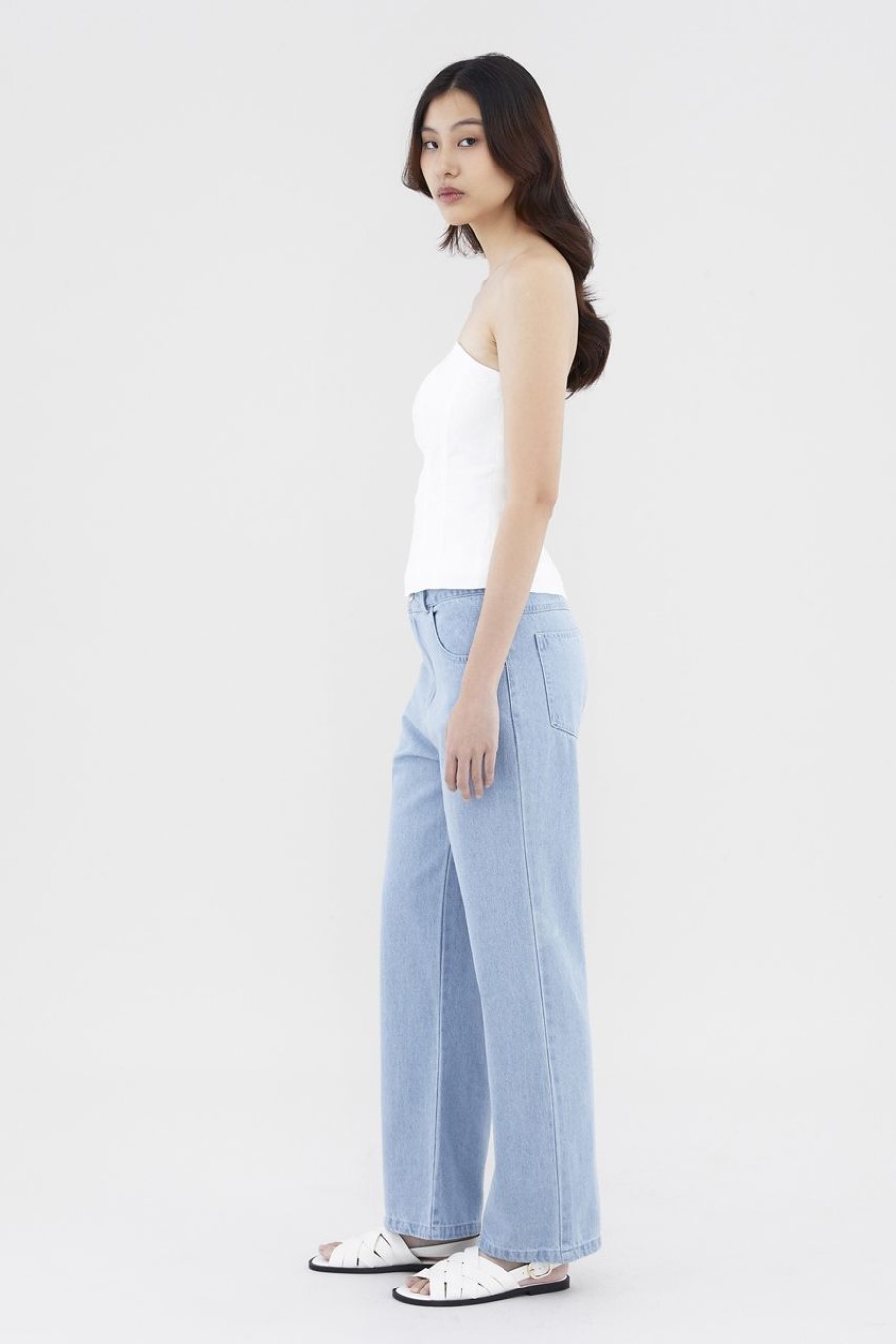 Women The Editor's Market Jeans | Imary Mid-Rise Denim Jeans Light Blue