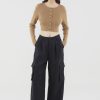 Women The Editor's Market Pants | Marcelyn Linen Utility Pants Black