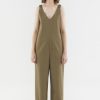 Women The Editor's Market Jumpsuits | Zarita V-Neck Jumpsuit Olive Green