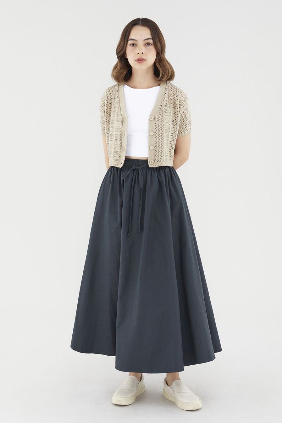 Women The Editor's Market Skirts | Dellis Drawstring Skirt Navy Blue