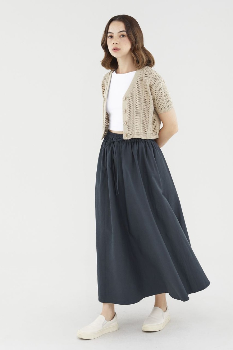 Women The Editor's Market Skirts | Dellis Drawstring Skirt Navy Blue