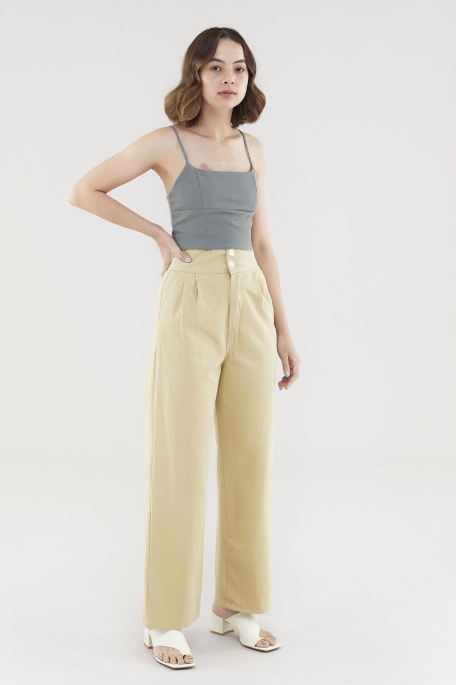 Women The Editor's Market Pants | Cameryn High-Waist Pants Khaki