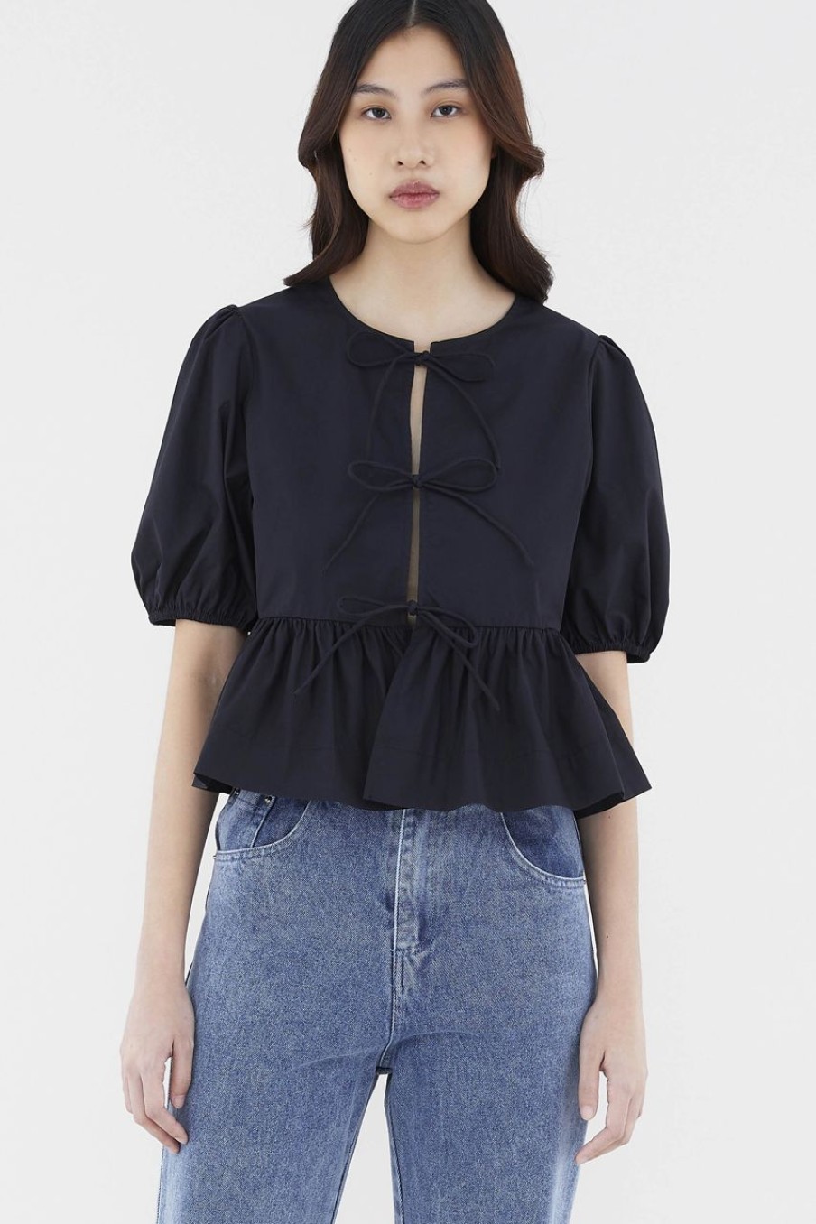 Women The Editor's Market Tops | Asradelle Ribbon Top Black