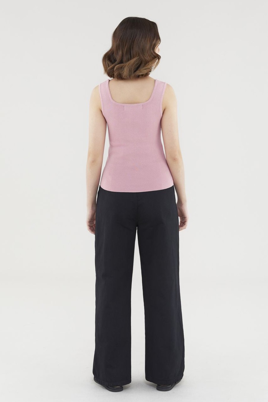 Women Palette Tops | Aspen Square-Neck Knit Top Rose