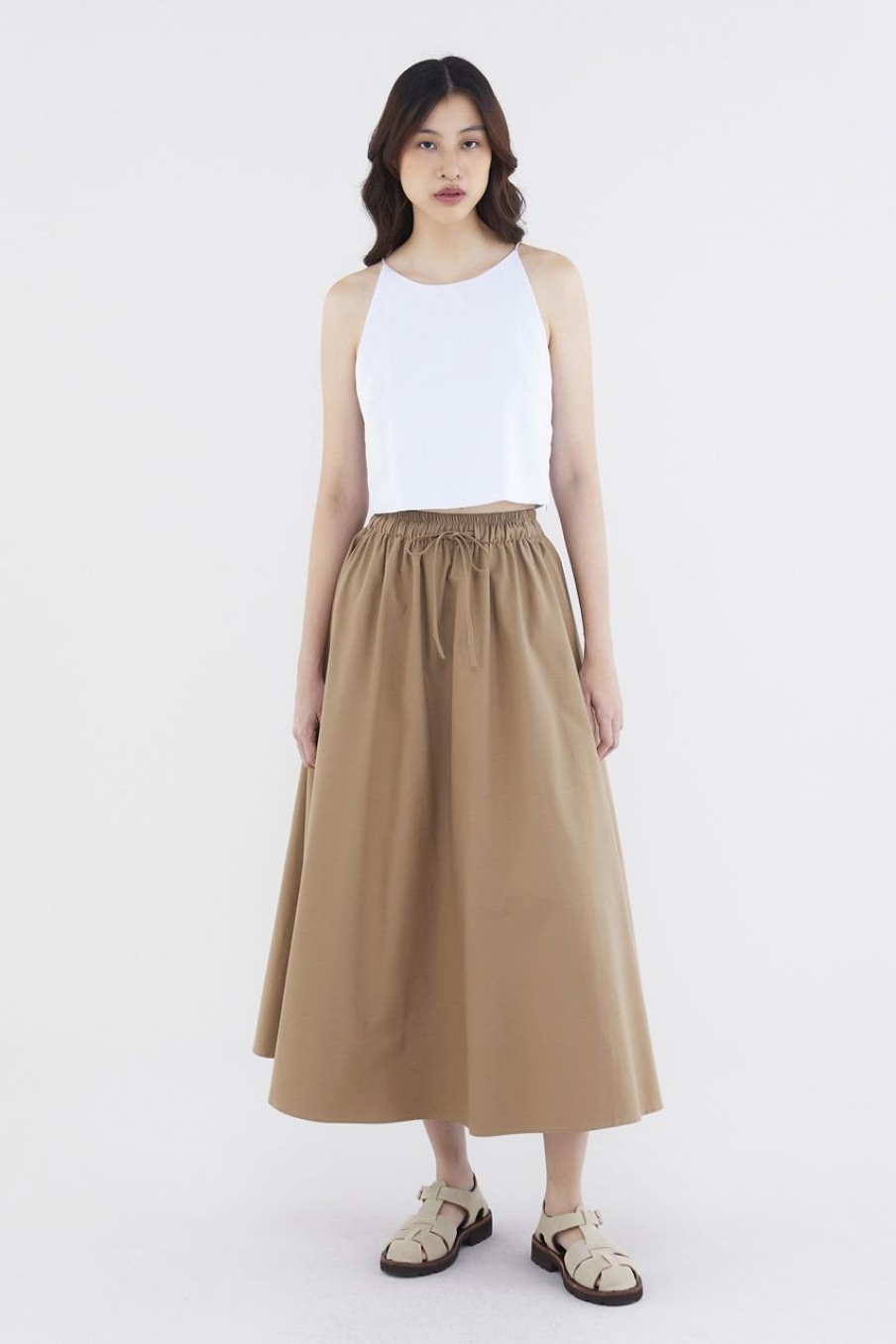 Women The Editor's Market Skirts | Dellis Drawstring Skirt Chestnut