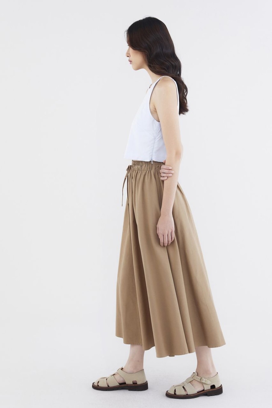 Women The Editor's Market Skirts | Dellis Drawstring Skirt Chestnut