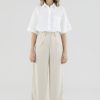 Women Palette Pants | Elicia Wide-Leg Pants Almond