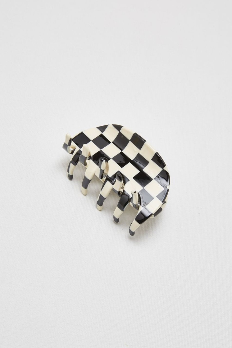 Women Afterall Hair Accessories | Kayra Hair Claw Ivory/Black Checks