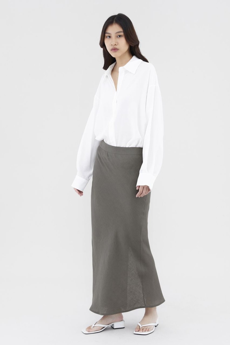 Women The Editor's Market Tops | Denery Oversized Shirt White