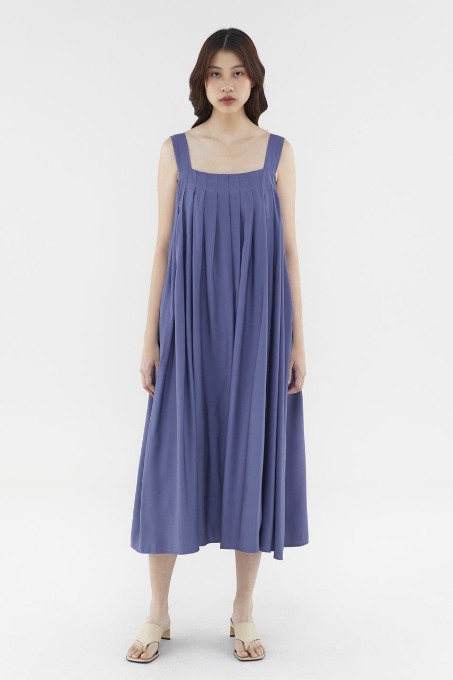 Women The Editor's Market Dresses | Roux Pleated Dress Ash Blue