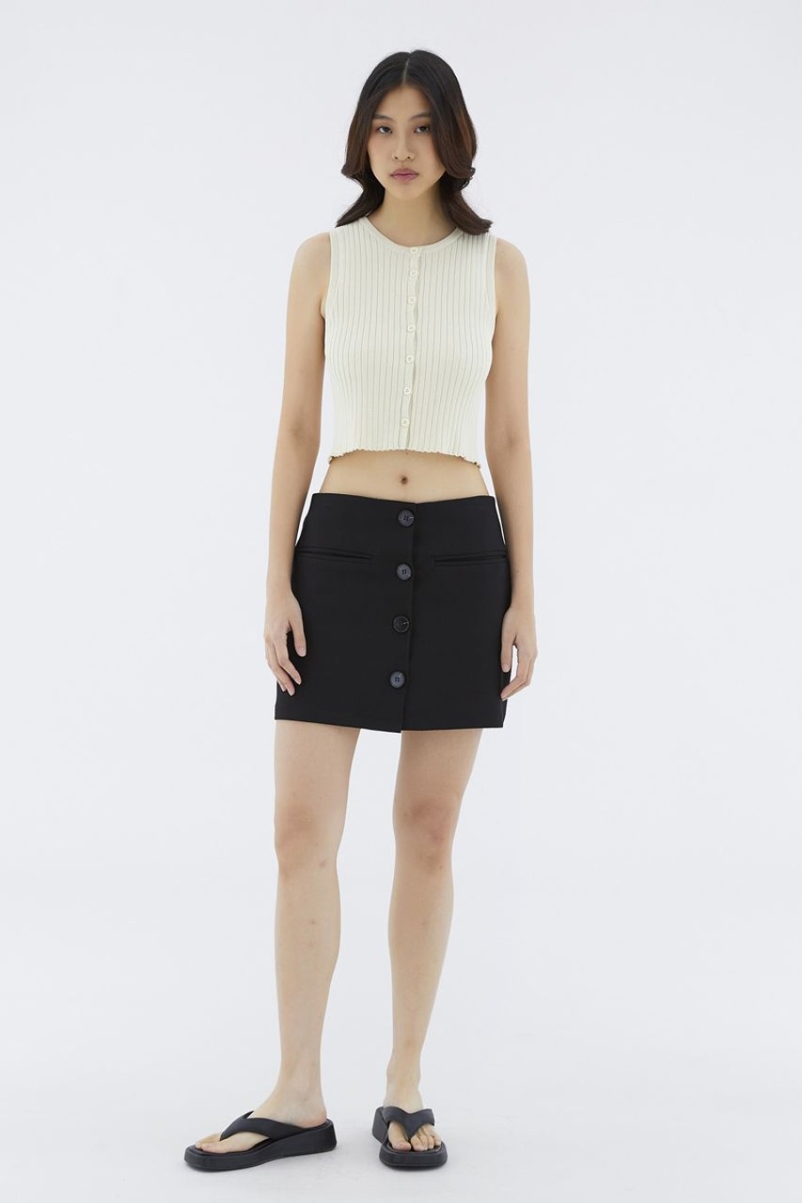 Women The Editor's Market Skirts | Felane Low-Rise Mini Skirt Black