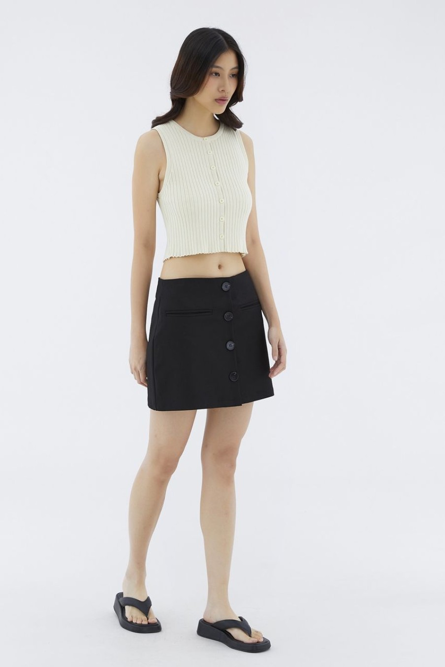 Women The Editor's Market Skirts | Felane Low-Rise Mini Skirt Black