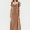 Women The Editor's Market Dresses | Jacintha Tie-Front Dress Rust