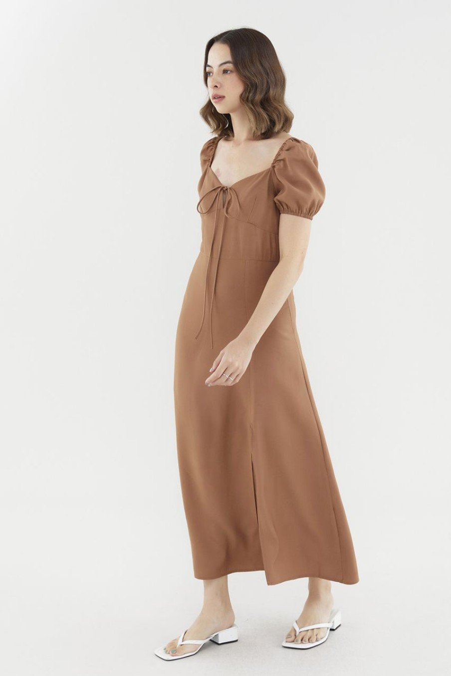 Women The Editor's Market Dresses | Jacintha Tie-Front Dress Rust