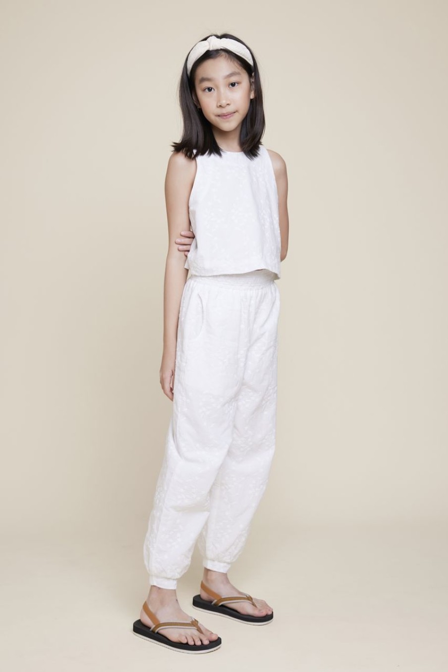 Kids Evryday Studios | Broderie Balloon Pants White