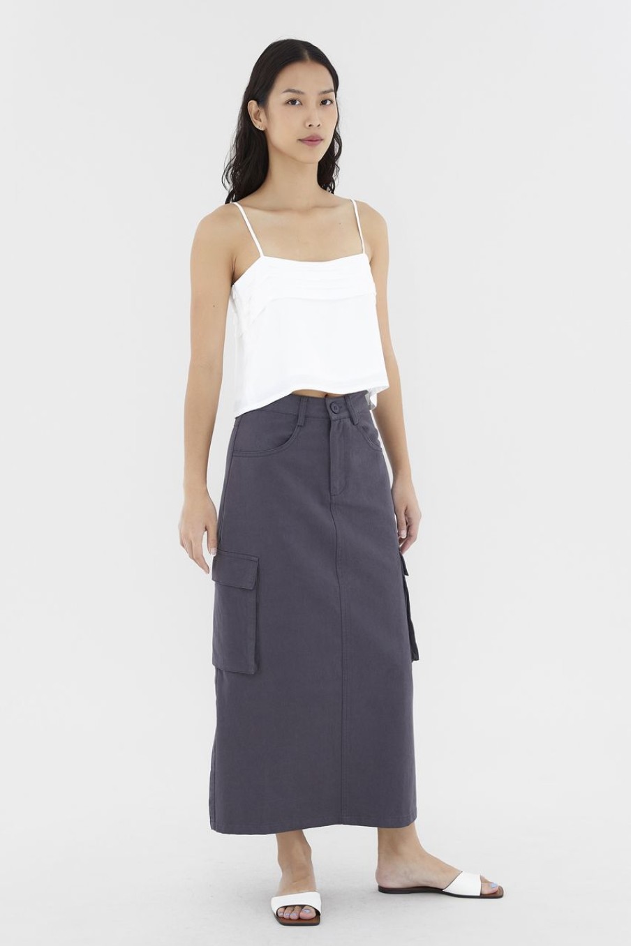 Women The Editor's Market Tops | Kaire Pleated Camisole White