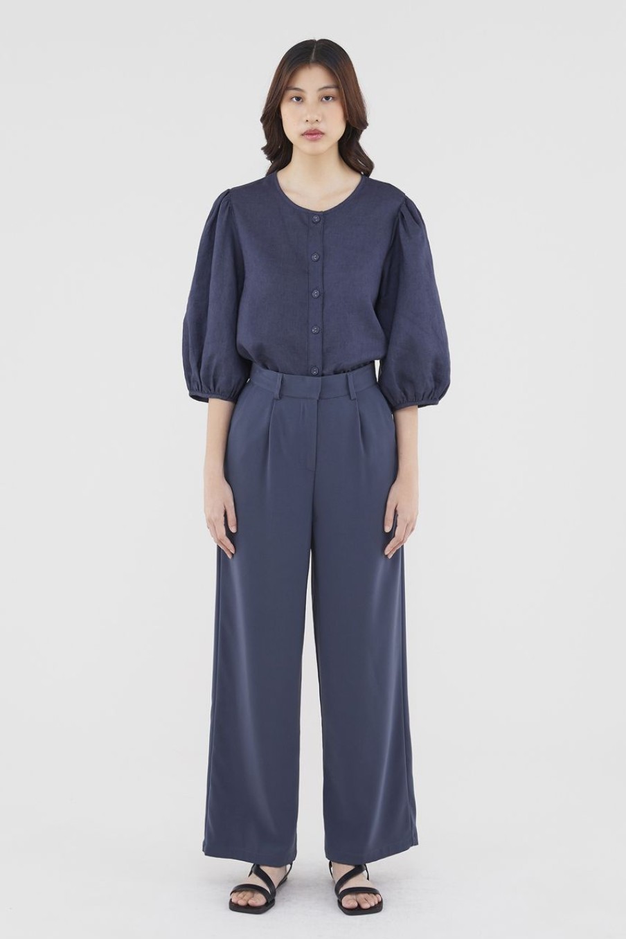 Women Palette Pants | Elicia Wide-Leg Pants Ash Blue