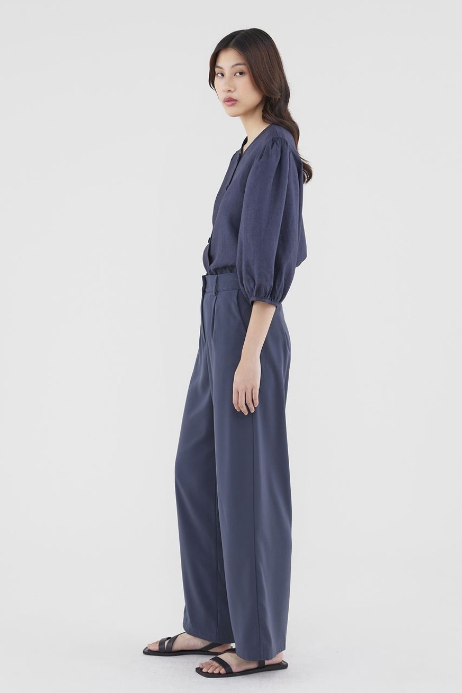 Women Palette Pants | Elicia Wide-Leg Pants Ash Blue