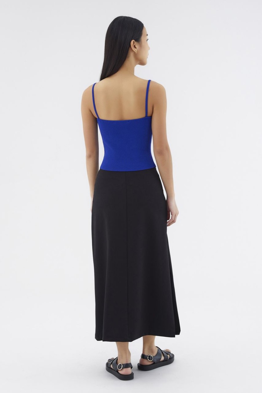 Women The Editor's Market Tops | Marloe Rib Crop Top Ultramarine