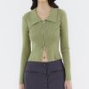 Women The Editor's Market Tops | Venanda Two-Way Zip Knit Top Pickle