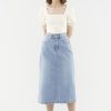 Women The Editor's Market Skirts | Derian Denim Skirt Denim Blue