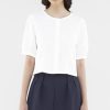 Women The Editor's Market Tops | Kellia Linen Button-Down Top White