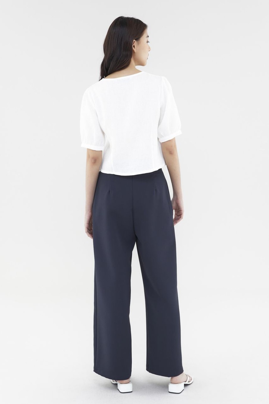 Women The Editor's Market Tops | Kellia Linen Button-Down Top White