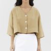 Women The Editor's Market Tops | Nadalia Button-Down Top Peanut