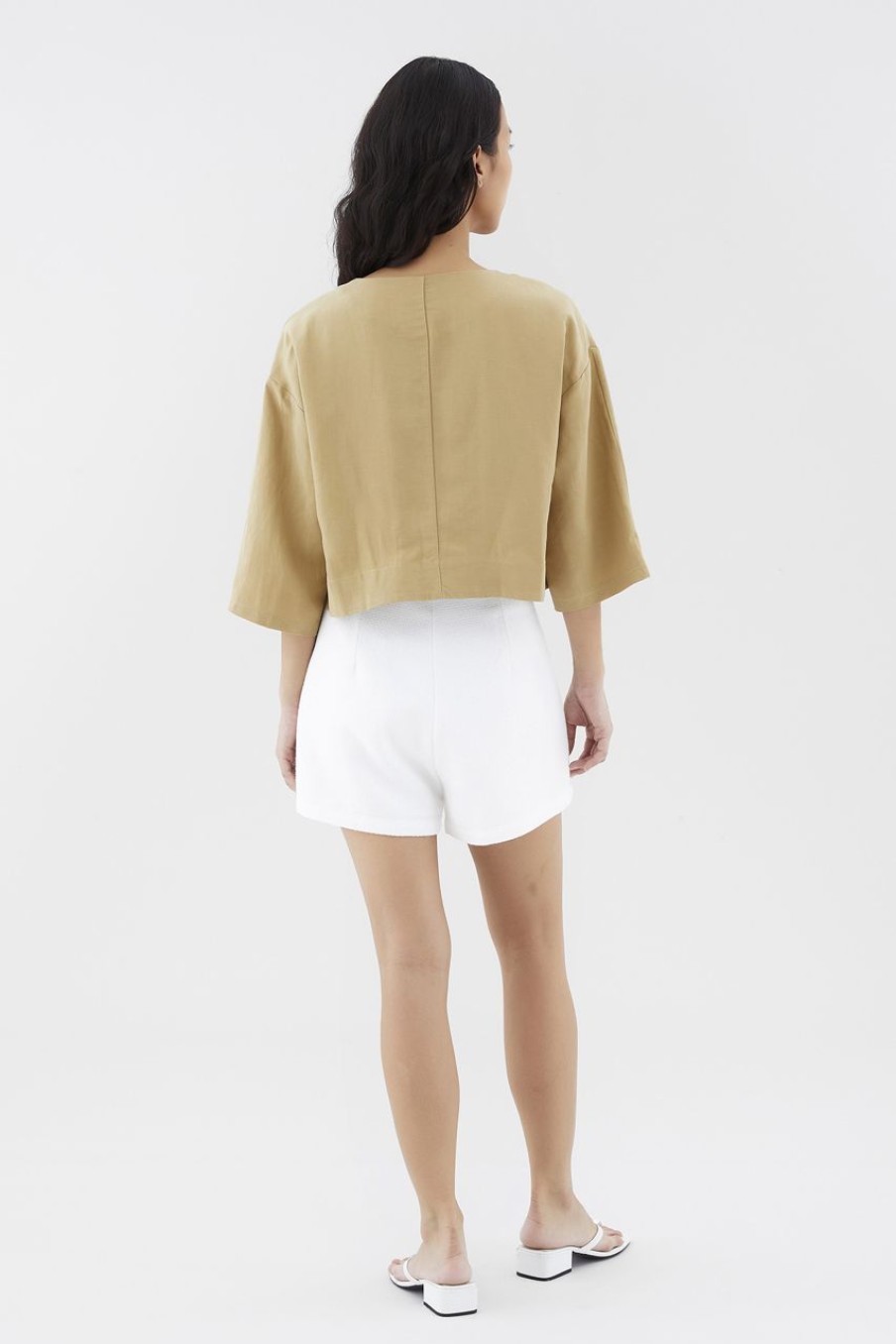 Women The Editor's Market Tops | Nadalia Button-Down Top Peanut