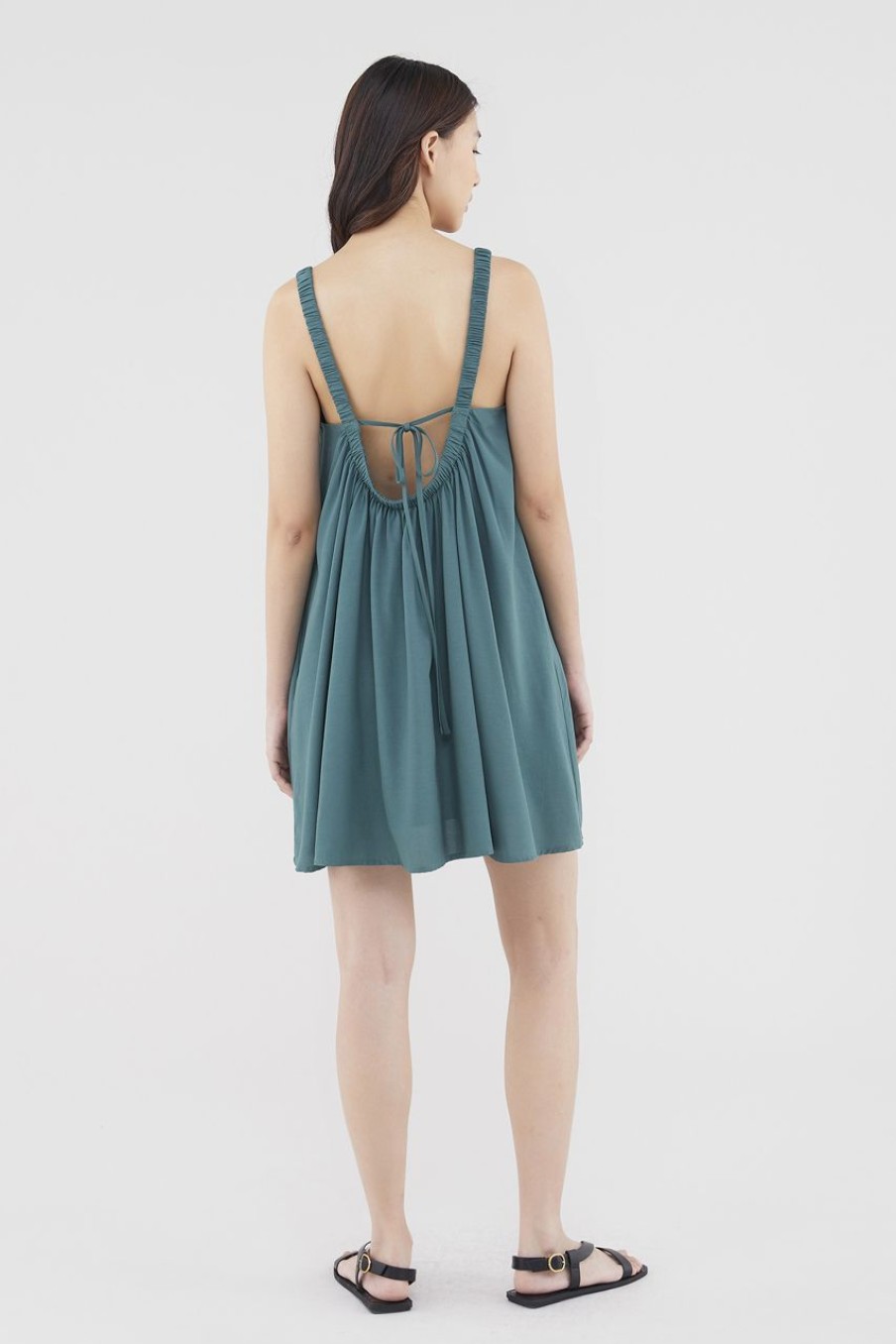 Women The Editor's Market Dresses | Eira Mini Swing Dress Pine Green