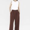 Women The Editor's Market Pants | Everly Pleated Pants Mahogany