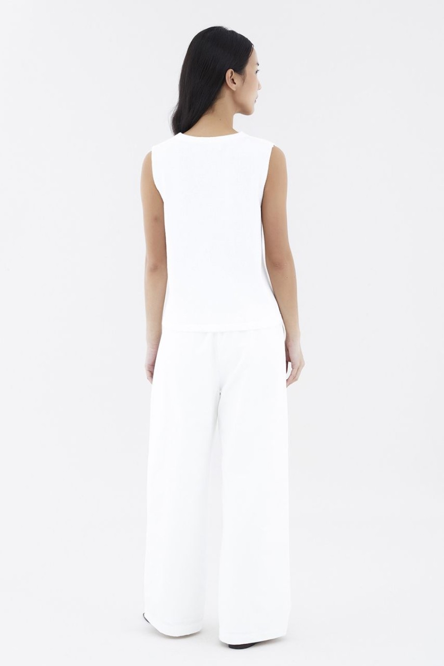 Women The Editor's Market Tops | Mykael Relaxed Knit Top White