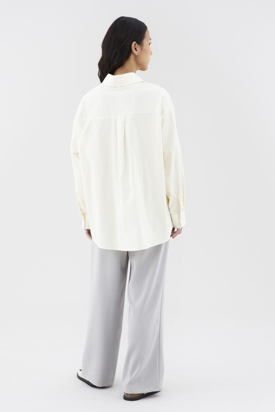 Women The Editor's Market Tops | Julissa Oversized Shirt Mascarpone