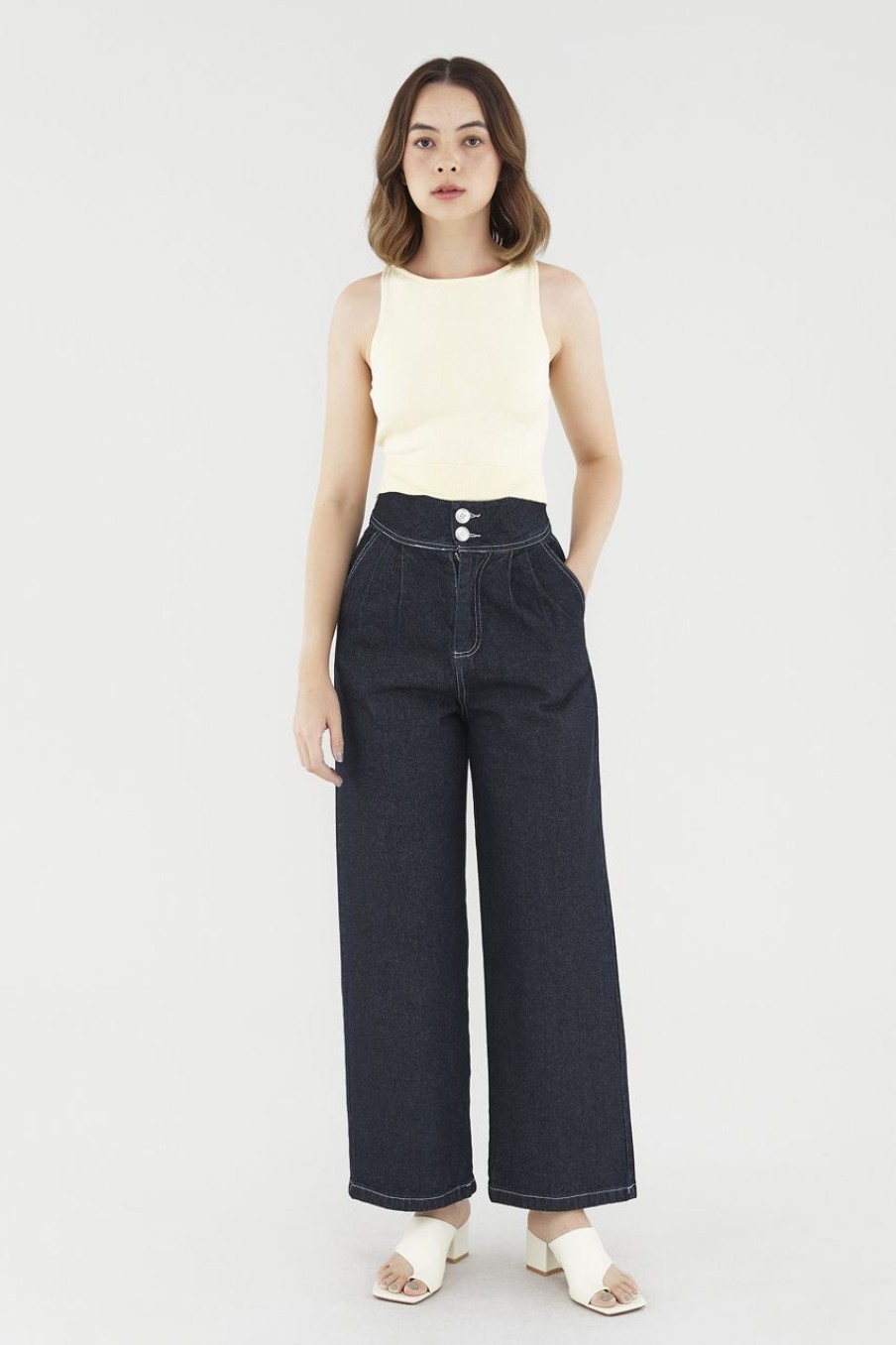 Women The Editor's Market Tops | Stella Knit Crop Top Lemon