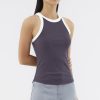 Women The Editor's Market Tops | Valen Racer Tank Charcoal/Ivory